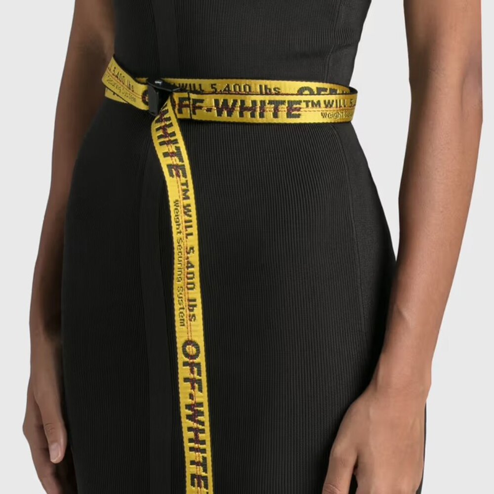 Off-White Mini Industrial Belt SS19 Yellow Black Adjustable